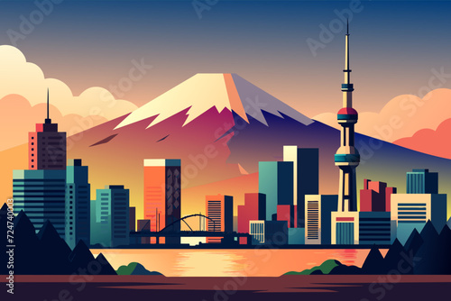 beautiful vector future city art town hail urban metropolis streets cartoon modern