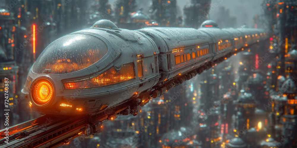 Zug im futuristischen Design und edlen modernen Stil mit Hochgeschwindigkeit Zug im futuristischen Design und edlen modernen Stil mit Hochgeschwindigkeit