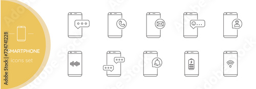 Smartphone. Set of vector icons.
