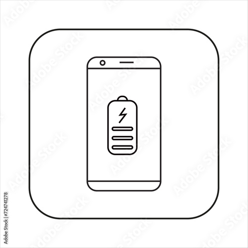 Smartphone. Vector linear icon. Isolated