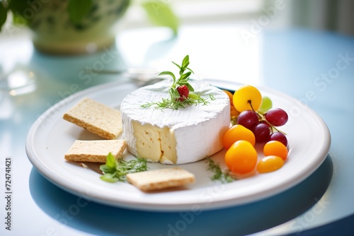 dairy-free cheese made from cashews styled beautifully on a plate