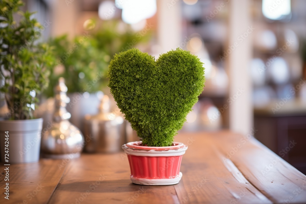 topiary heart shape in a glossy ceramic pot topiary heart shape in a glossy ceramic pot