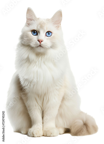 An image of a Burmilla Longhair cat's full body.