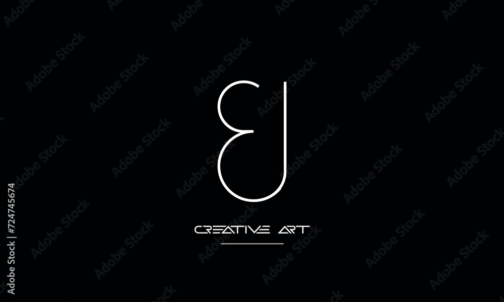EJ, JE, E, J abstract letters logo monogram EJ, JE, E, J abstract letters logo monogram