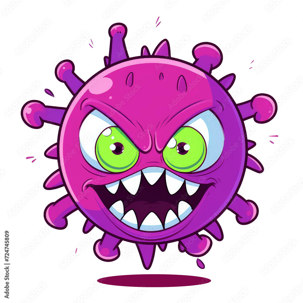 Virus icon cartoon design. Adorable virus game character Virus icon cartoon design. Adorable virus game character