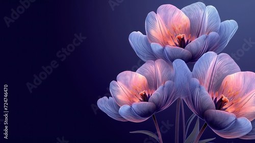  a close up of a bunch of flowers on a blue background with a pink center in the middle of the picture and a pink center in the middle of the middle of the picture.