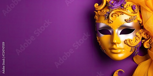 Venice Carnival masks set against a colorful backdrop.