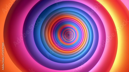 Continuously Expanding Hypnotic Spiral, Mesmerizing Optical Illusion in Psychedelic Colors.