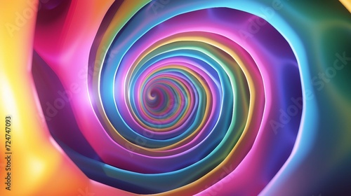 Continuously Expanding Hypnotic Spiral  Mesmerizing Optical Illusion in Psychedelic Colors.