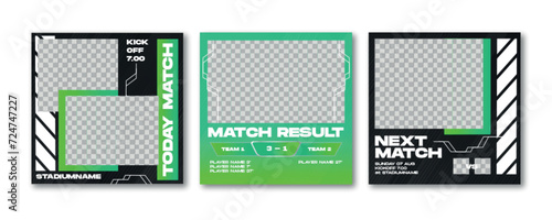 Sport social media post template , Football Match day , Full time , Next match	