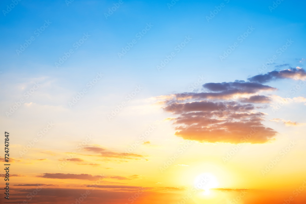 Beautiful , luxury soft gradient orange gold clouds and sunlight on the blue sky perfect for the background, take in everning,Twilight, Large size, high definition landscape photo Beautiful , luxury soft gradient orange gold clouds and sunlight on the blue sky perfect for the background, take in everning,Twilight, Large size, high definition landscape photo