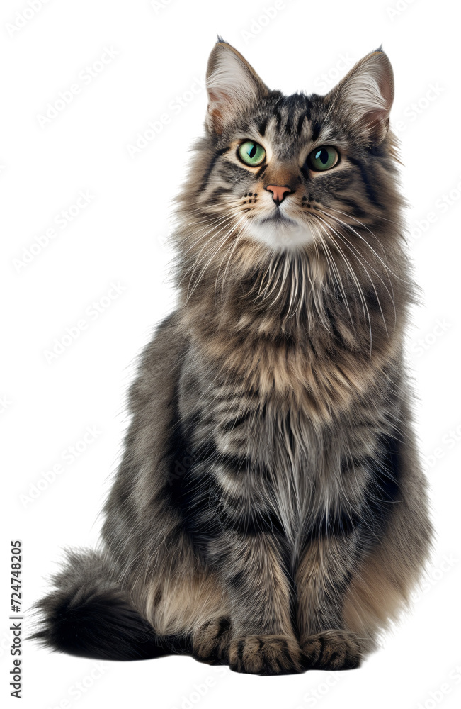 A Kurilian Bobtail cat is alone.