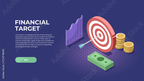 Marketing time concept. Targeting the business. Vector illustration