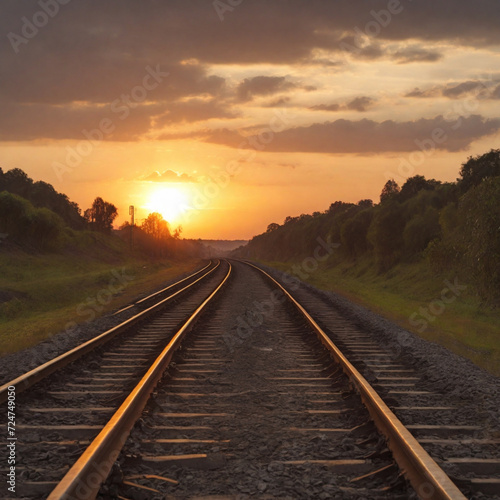 railway in the sunset © Aqsa