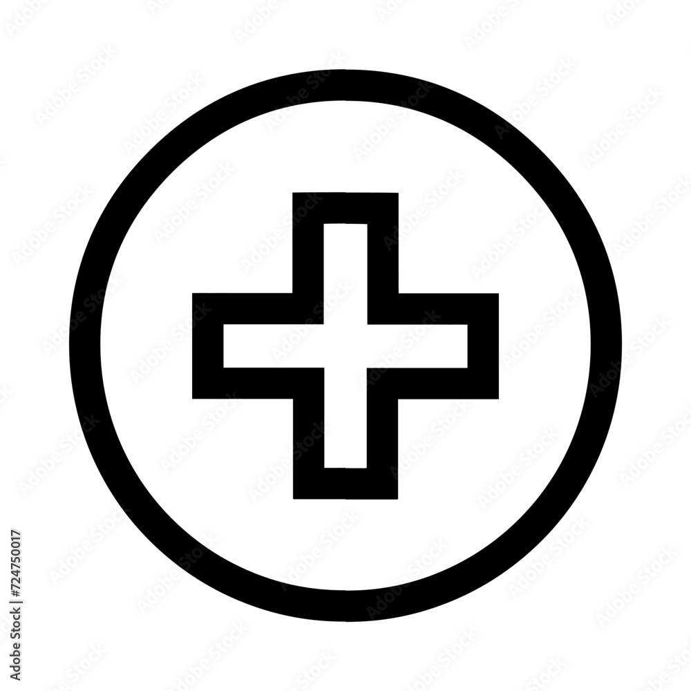 Add icon vector. Plus icon sign symbol vector. Medical cross vector icon illustration isolated on white background Add icon vector. Plus icon sign symbol vector. Medical cross vector icon illustration isolated on white background