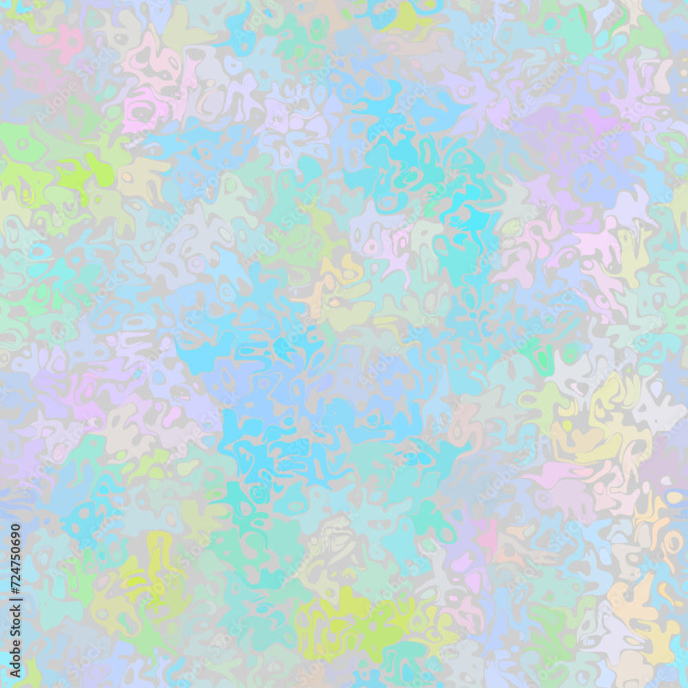 Fototapeta premium Colored abstract wavy shapes seamless pattern. Vector pattern. Soft pastel colours