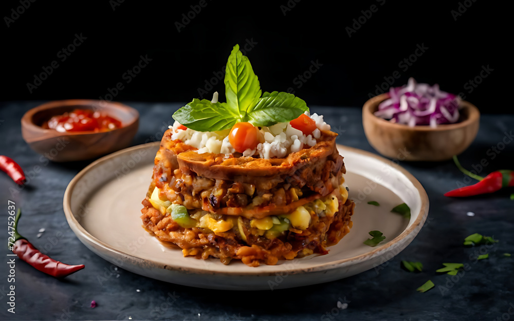 Capture the essence of Maakouda in a mouthwatering food photography shot Capture the essence of Maakouda in a mouthwatering food photography shot