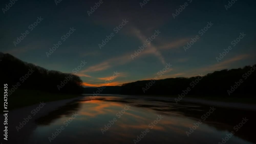 Majestic Body of Water With Trees in the Background. Generative AI. Majestic Body of Water With Trees in the Background. Generative AI.
