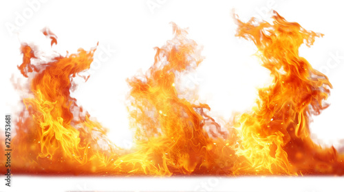burning fires of flames and sparks isolated on transparent background