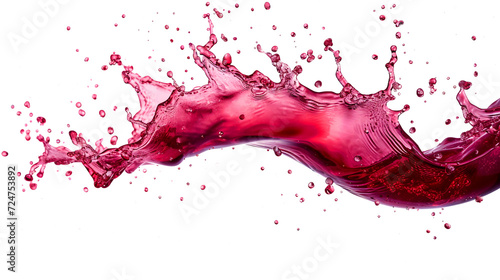 Red wine splash isolated on transparent background