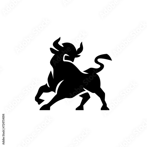 Bull Stock market Vector graphic logo design. Bullish icon logotype. Download it Now photo