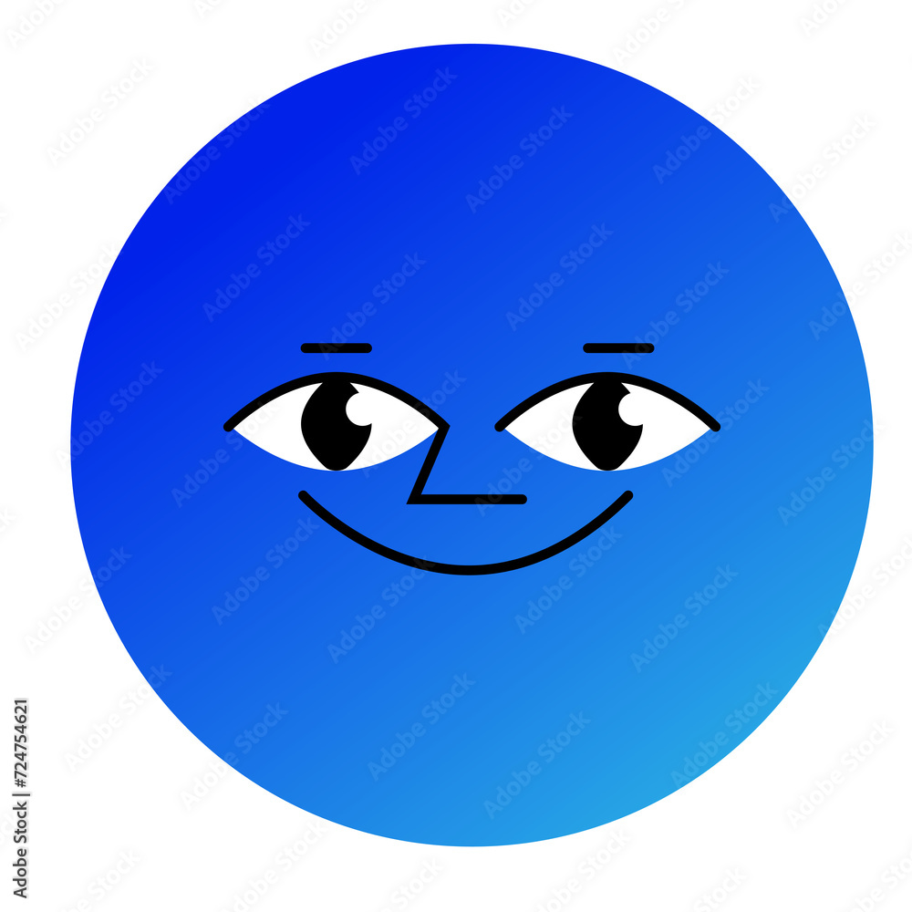 cercle bleu personnifié souriant cercle bleu personnifié souriant