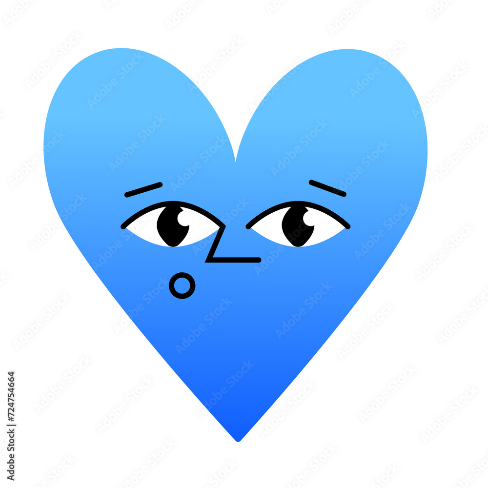 cœur bleu personnifié