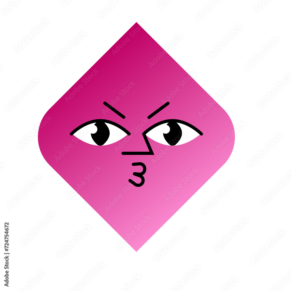 losange rose personnifié losange rose personnifié
