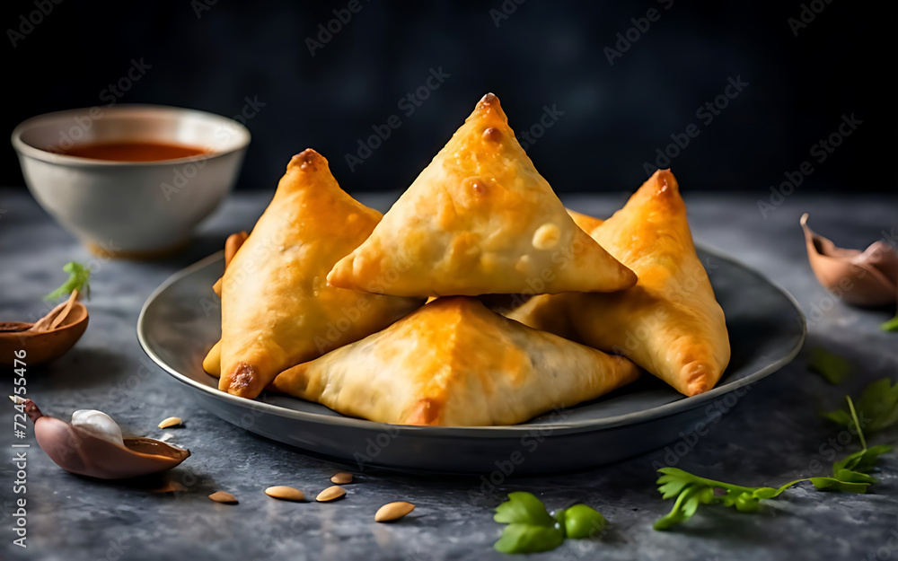 Capture the essence of Samosas in a mouthwatering food photography shot