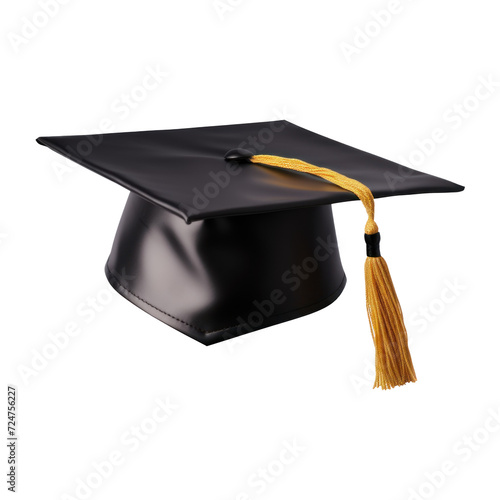 Graduate cap hat with tassel, student academic cap
