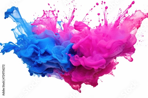 A close-up view of a vibrant pink and blue liquid. This image can be used to represent a variety of concepts, such as creativity, imagination, innovation, and modern technology