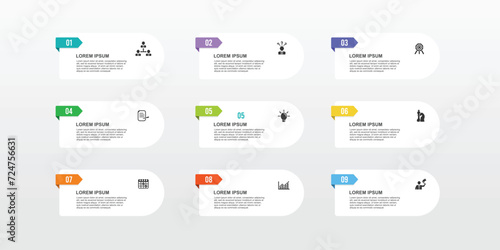Numbers infographic for business options, steps, processes