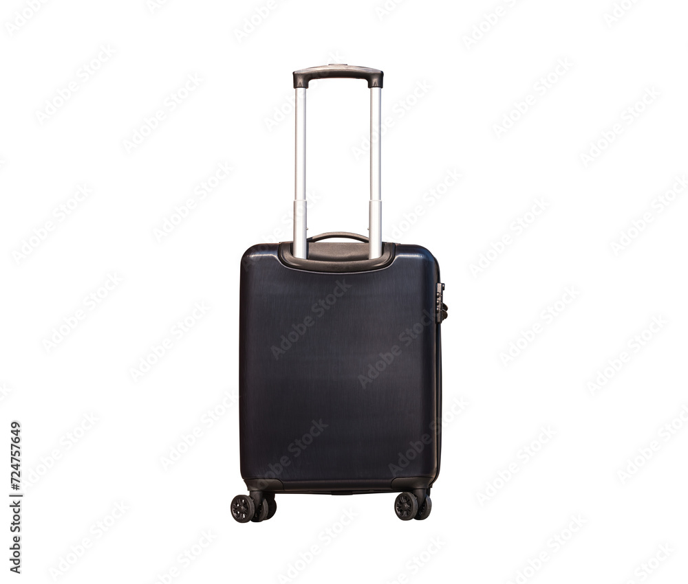 Black luggage bag with TSA007 accepted security lock isolated on transparent background, png file Black luggage bag with TSA007 accepted security lock isolated on transparent background, png file