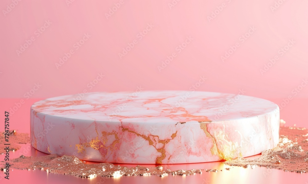 abstract background with marble podium and rose quartz, minimal scene for product display abstract background with marble podium and rose quartz, minimal scene for product display