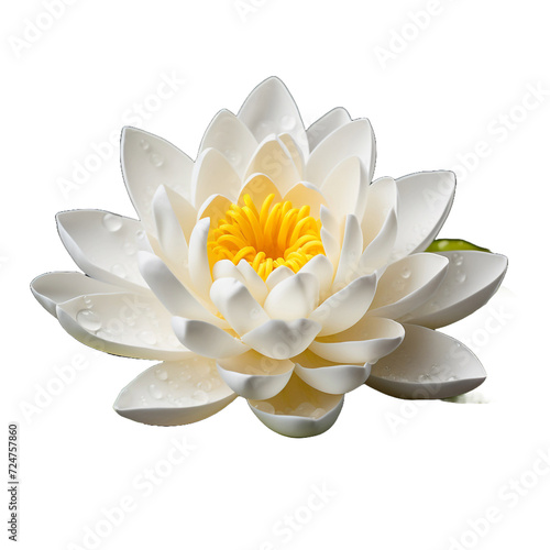 Water Lily flower isolated on transparent background