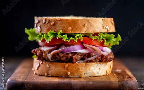 Capture the essence of Lomito in a mouthwatering food photography shot photo