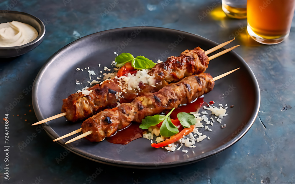 Capture the essence of Kabab Koobideh in a mouthwatering food photography shot