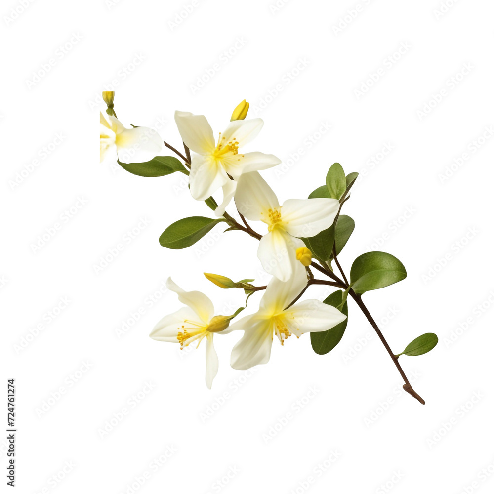 Obraz premium Winter Jasmine flower isolated on transparent background