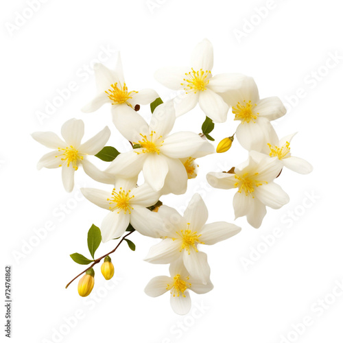 Winter Jasmine flower isolated on transparent background
