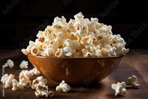 delicious popcorn in a bowl close up