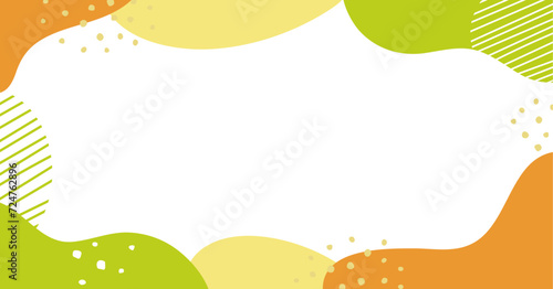 おしゃれなウェーブのフレームの幾何学パターンの背景イラスト