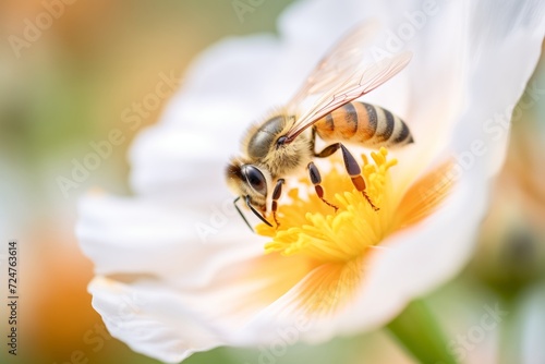 close-up of a bee on a pesticide-free flower © primopiano