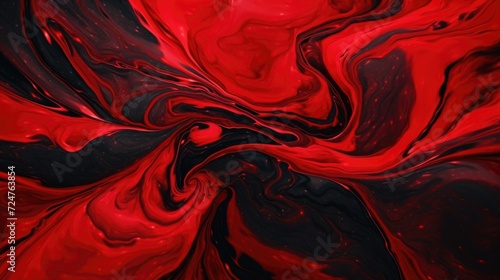 A close-up view of a red and black swirl. This image can be used for various design projects