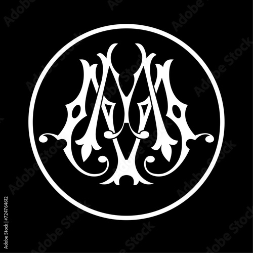 M lettering monogram logo design. Creative lettering logotype. Download it Now photo