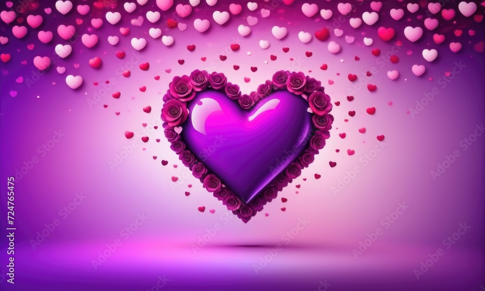 valentines day  purple background by ai generated
