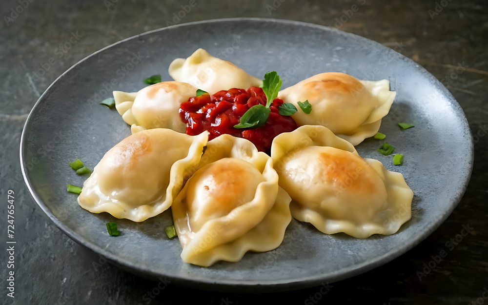Capture the essence of Pierogi in a mouthwatering food photography shot Capture the essence of Pierogi in a mouthwatering food photography shot