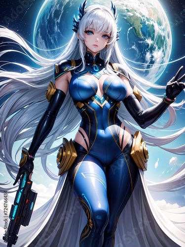 Beautiful 3d art superhero girl concept