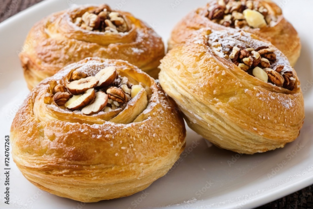 Gata A sweet pastry filled with a mixture of flour, sugar, butter, and often nuts spices by ai generated Gata A sweet pastry filled with a mixture of flour, sugar, butter, and often nuts spices by ai generated