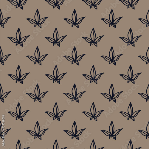 Pattern with plant leaves Doodle background Design for textile Decorative concept Natural drawing style Fashion print for clothes apparel greeting invitation card flyer poster banner cover paper ad