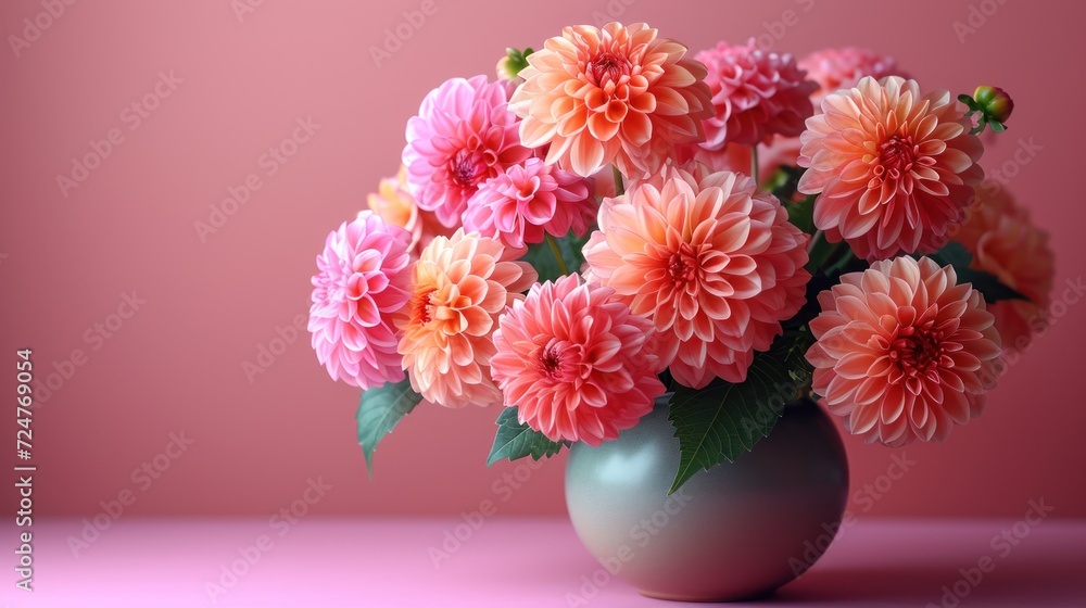 a vase filled with lots of pink flowers on top of a pink counter top with a pink wall behind it and a pink wall behind the vase with a bunch of pink flowers in it. a vase filled with lots of pink flowers on top of a pink counter top with a pink wall behind it and a pink wall behind the vase with a bunch of pink flowers in it.